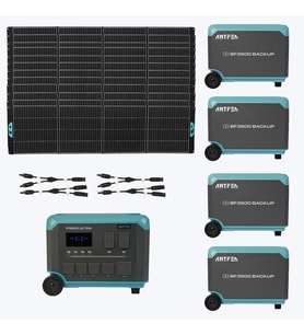 ANTFEA F3600 Ultra + 4 adet BF3600 Backup Batarya + 12 adet 400W Paneli + 2 Paralelleme Kablosu