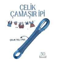 50 mt Çelik Çamaşır İpi Pvc Kaplı Dayanıklı Çamaşır İpi  Balkon Çamaşır İpi 718621