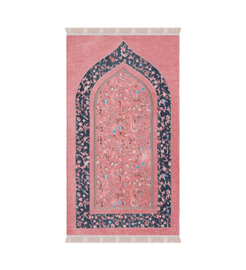 Bursa İpek Pembe Ravza Desen Özel Dokuma Seccade