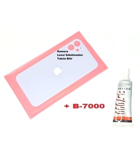 Tkgz İPhone 11 Arka Pil Batarya Kapağı (CAM+B-7000) MAVİ