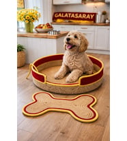 PATİ_GOL Fanatık Taraftar Ruhlu Köpek Yatağı Ve Pedi (Sarı-Kırmızı)