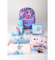 x Dekomus Lisanslı Elsa Frozen Full Kırtasiye Seti Anaokul Çantası,Beslenme Kabı,Matara,Beslenme Örtüsü