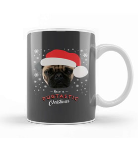 Have A Pugtastic Christmas Pug Dog Kupa Bardak Porselen