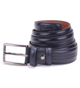 Dagoster DMK26-305DG Lacivert 3,5 cm Hakiki Deri Erkek Kemer