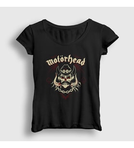 Presmono Kadın Siyah Skull Lemmy Motörhead T-Shirt 69412tt