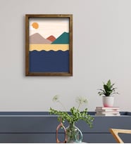 BK Gift Otel Odası Konseptli Doğal Masif Ahşap Çerçeveli Tablo 45x65cm-81