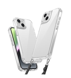 Lexroo iPhone 14 Kılıf Airbagli Takılabilir Askı Aparatlı Snap Silikon Kılıf - Şeffaf