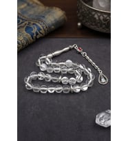 Termal Kuvars Taşlı 33'lük Tesbih Metal Püsküllü 8mm Küre Kesim 902828
