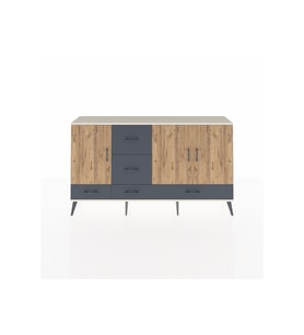 Arges Konsol 4 Raflı 5 Çekmeceli 3 Kapaklı 176x30x99 Aytaşı-Çam/Antrasit