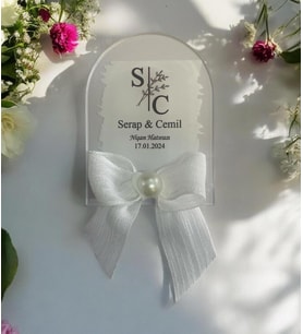 Söz Nişan Düğün Hediyesi Oval Şeffaf Pleksi Magnet (10 Adet) sffovl1