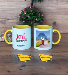 Tarih Öğretmeni Kupa Bardak Sarı Fotoğraflı Öğretmenler Günü Hediyesi