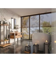 Ntconcept Mina Ayna Çerçeveli Masif Ahşap Lavabo Dolabı Hilton