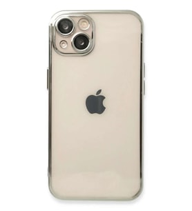 iPhone 14 Kılıf Razer Lensli Silikon - Gümüş