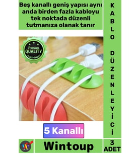 #KabloTutucu Silikon Yapışkanlı Masaüstü Kablo Düzenleyici Klips Seti Kablo Tutucu 5 Kanallı 3 Adet