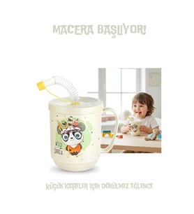 Premium Pipetli Çocuk Bardağı 350 ml -Alıştırma Bardağı ve Suluk