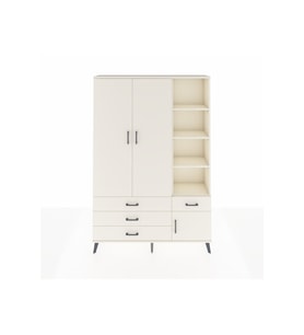 Arges Gardrop 5 Raflı 4 Çekmeceli Tek Askılı 132x30x195 Aytaşı-Aytaşı