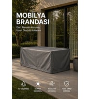 Bahçe Mobilya Brandası 160*100*75 Cm Masa Sandalye Koruma Örtüsü Gri Kılıf Su Geçirmez