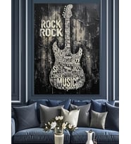 Punk Rock Müzik Sözleri Dekoratif Kanvas - Mdf Ahşap Tablo
