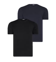 İKİLİ SET T8569 DEWBERRY BİSİKLET YAKA ERKEK T-SHIRT-SİYAH-LACİVERT