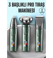 3 Başlıklı Profesyonel Saç Ve Sakal Bakım Seti Vücut, Burun Ve Kulak Tüy Alma