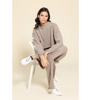 Crop Cepli Kahve Pantolon Takım 