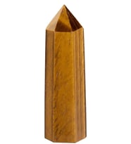 Sertifikalı 1.kalite Doğal Kaplan Gözü Taşı Piramit Kazık Obelisk Parça (Çok Renkli)
