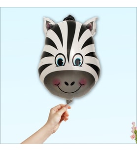 Safari Sevimli Hayvanlar Folyo Balon, 45 cm - Zebra (STD)