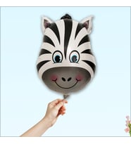 Safari Sevimli Hayvanlar Folyo Balon, 45 cm - Zebra (STD)