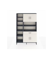 Arges Dolap 10 Raflı Tek Çekmeceli 4 Kapaklı 132x30x195 Antrasit-Aytaşı/Aytaşı