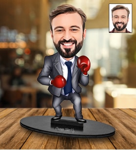 Kişiye Özel Boksör Tasarımlı Karikatür Biblo