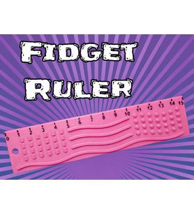 3D Baskı Dokunsal Fidget Cetveli - Kabartmalı Stres ve Odaklanma Oyuncağı - Pembe