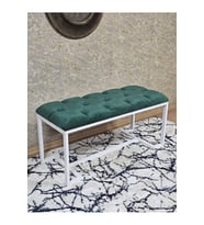 Beyaz Boyalı - L - Ayaklı 100 cm x 38 cm Oturak - Bench - Makyaj Taburesi - Makyaj Oturak Yeşil Renk 100 x 40 Boyut/Ebat (Çok Renkli)