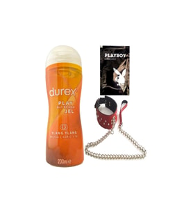 Durex Play 2in1 Ylang Ylang Baştan Çıkartıcı&Kayganlaştırıcı Jel 200 ml + Kırmızı Deri Tasma + Hediye