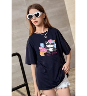 Çocuk Sweat Dream Baskılı Pamuklu Tshirt (Siyah)