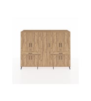 Hyperion Dolap 12 Raflı 2 Çekmeceli 8 Kapaklı 220x44x163 Çam-Çam