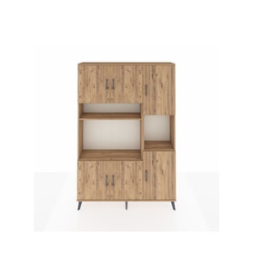 Arges Gardrop 9 Raflı 6 Kapaklı 132x30x195 Çam-Çam