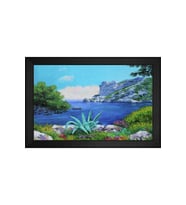 Manzara Temalı Kanvas Tablo 80 x 110 cm Siyah Çerçeve