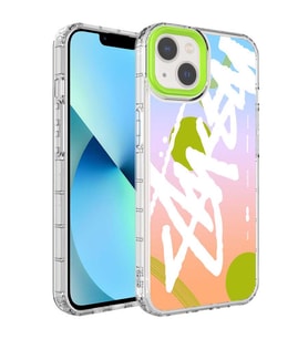 Apple iPhone 13 Kılıf Renkli Desenli Sert Silikon Zore Korn Kılıf NO2