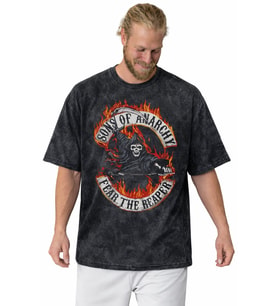 Tasarım Sons Of Anarchy Rock Metal Müzik Grubu Baskılı Unisex Oversize Vintage Yıkamalı Tişört