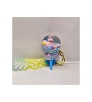 Figürlü içi Su Dolu Lollipop Hareketli Sevimli Anahtarlık/Çanta Süsü/ Araba Süsü (Mavi)