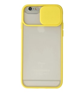 Durukar® iPhone 6 Plus Kılıf Palm Buzlu Kamera Sürgülü Silikon - Sarı