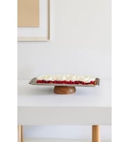 Çelik Ahşap Ayaklı 33 cm Servis/Sunum Tepsisi