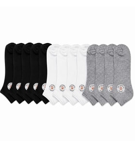 Unisex Patik Çorap 12'li %85 Pamuklu Geri Dönüşüm İplikli, İnce Dikişli Günlük Spor — Çok renkli 12'li, 36-40
