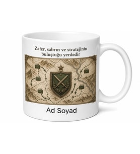 Strateji Oyunu Severlere Ordu Komutanı Harita Üzerinde Zafer Temalı Kupa Bardak Hediye