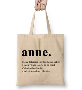 Anneler Günü Annelere Hediye 058 Bez Çanta Uzun Saplı