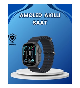 Mey İthalat® AMOLED Ultra Akıllı Saat 15 Gün Batarya Güçlü Ekran