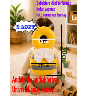 Teknor Bebek Baş Koruma Yastığı Arı Modeli Ve İlk Adımlar İçin Düşme Önleyici Sırt Koruyucu Sarı-gri 2 Adet