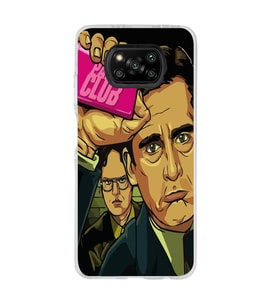 Poco X3 PRO / X3 NFC Uyumlu Michael Scott Fight Club Tasarımlı Şeffaf Telefon Kılıfı