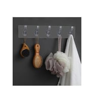 Şeffaf Yapışkanlı Sihirli Askı 5 Kancalı 35 x 7 cm Güçlü Yapışkanlı Askı