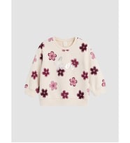 LCW Kids Bordo Baskılı Kız Çocuk Kalın Sweatshirt